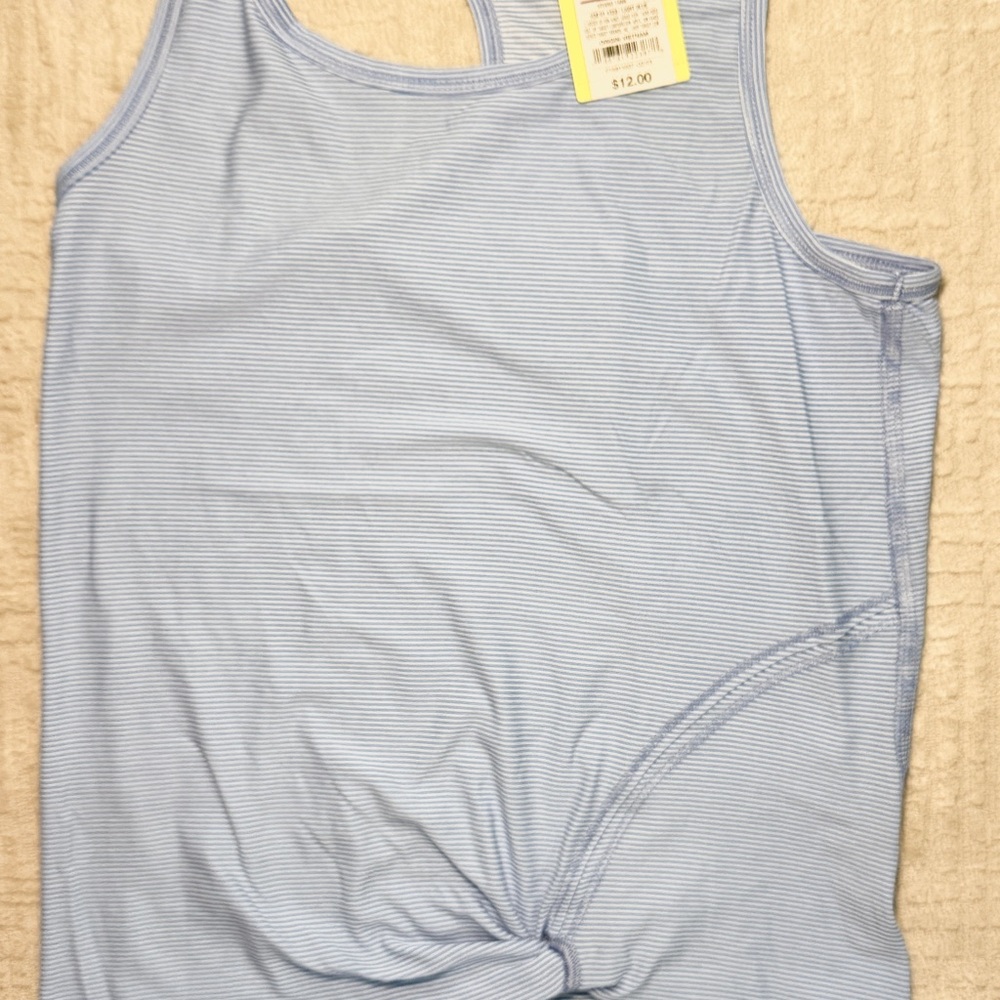 Light Blue Striped Tank Top